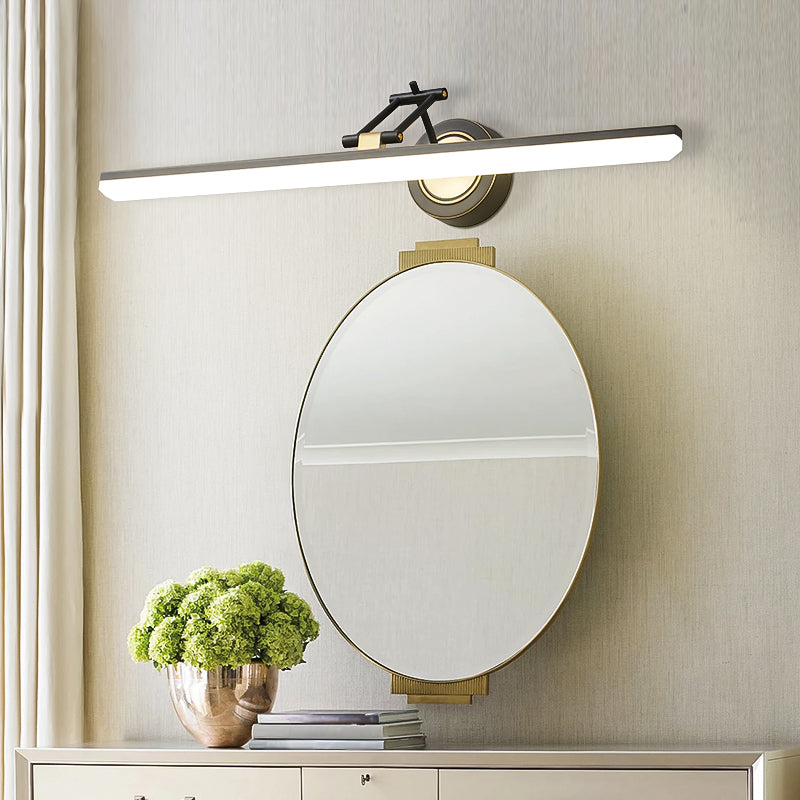 Linear Shade Metal Wall Sconce Modern Style 1 Light Mirror Wall Mounted Light Fixture