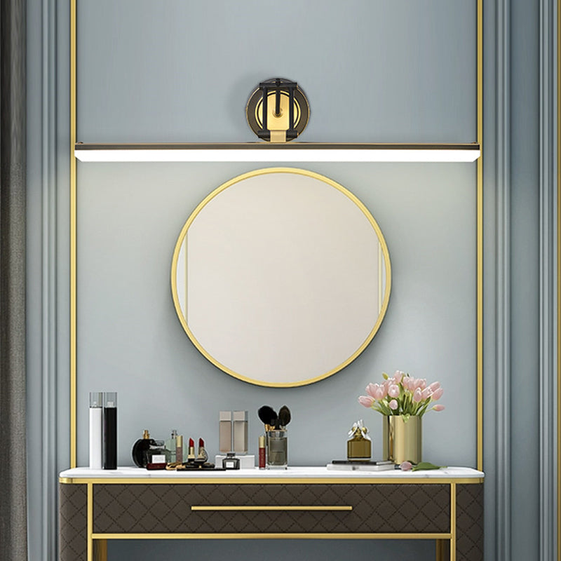 Linear Shade Metal Wall Sconce Modern Style 1 Light Mirror Wall Mounted Light Fixture