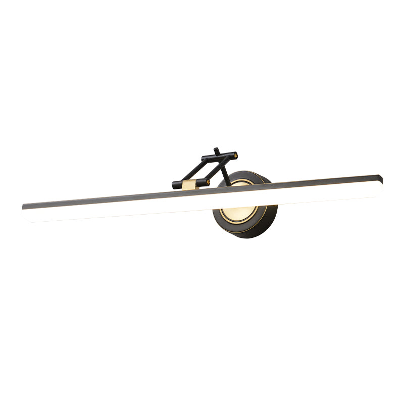 Linear Shade Metal Wall Sconce Modern Style 1 Light Mirror Wall Mounted Light Fixture