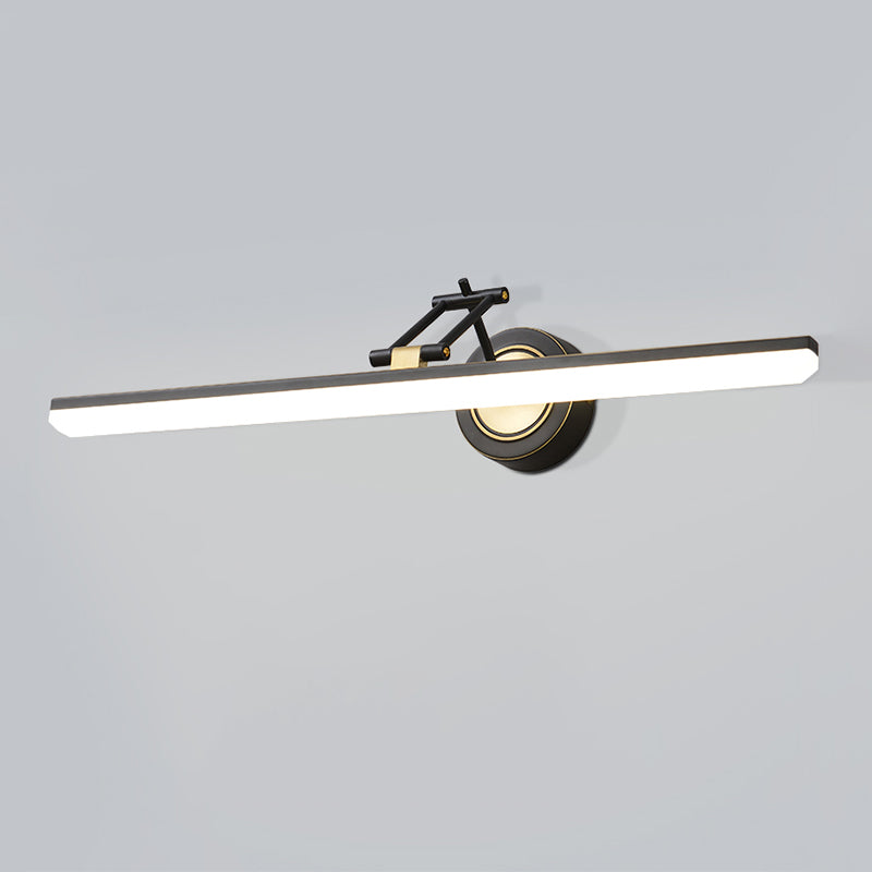 Linear Shade Metal Wall Sconce Modern Style 1 Light Mirror Wall Mounted Light Fixture