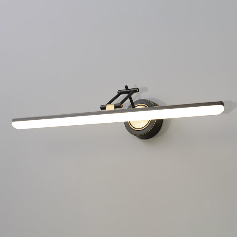 Linear Shade Metal Wall Sconce Modern Style 1 Light Mirror Wall Mounted Light Fixture