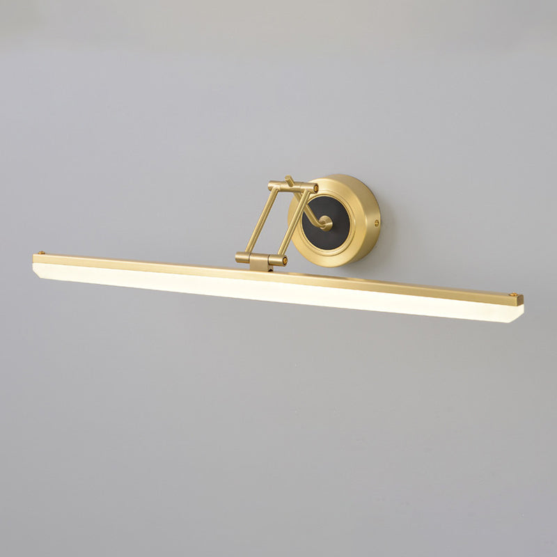Linear Shade Metal Wall Sconce Modern Style 1 Light Mirror Wall Mounted Light Fixture