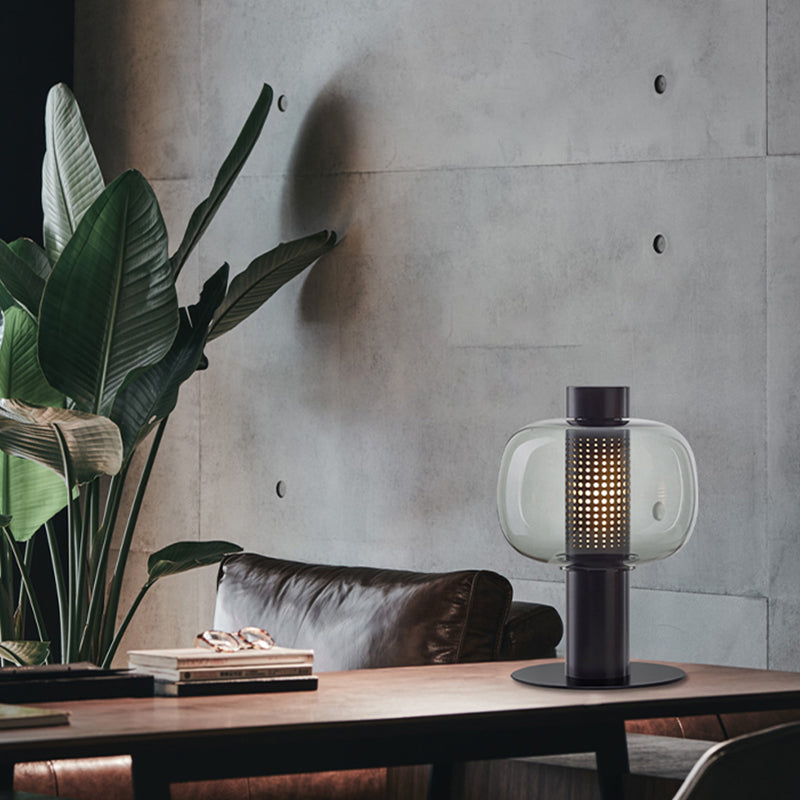 1 lampe de table de nuit géométrique légère lampe de table en verre de style moderne