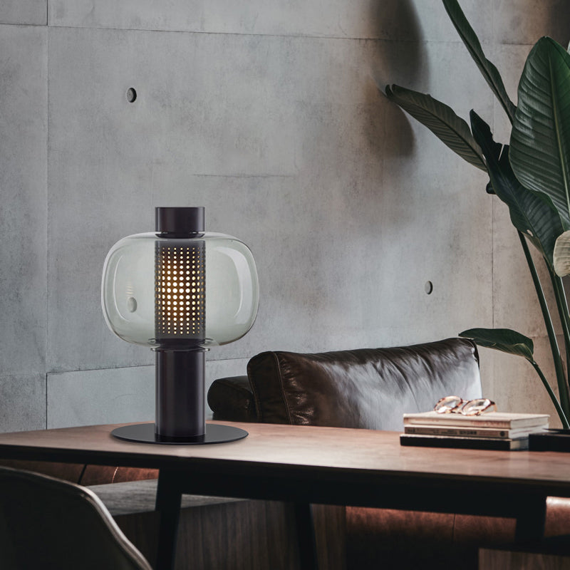 1 lampe de table de nuit géométrique légère lampe de table en verre de style moderne