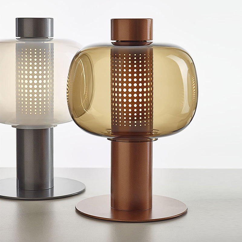 1 lampe de table de nuit géométrique légère lampe de table en verre de style moderne