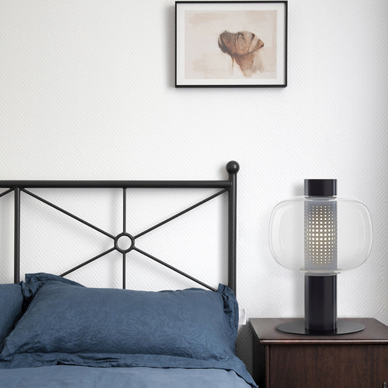 1 lampe de table de nuit géométrique légère lampe de table en verre de style moderne