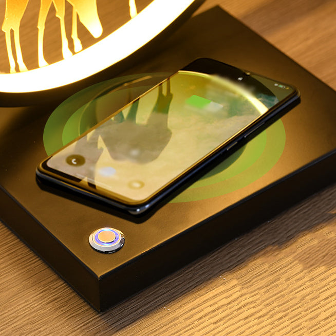 Modern Style Circle Shape Table Light Metal 1 Light Nightstand Lamps for Bedside