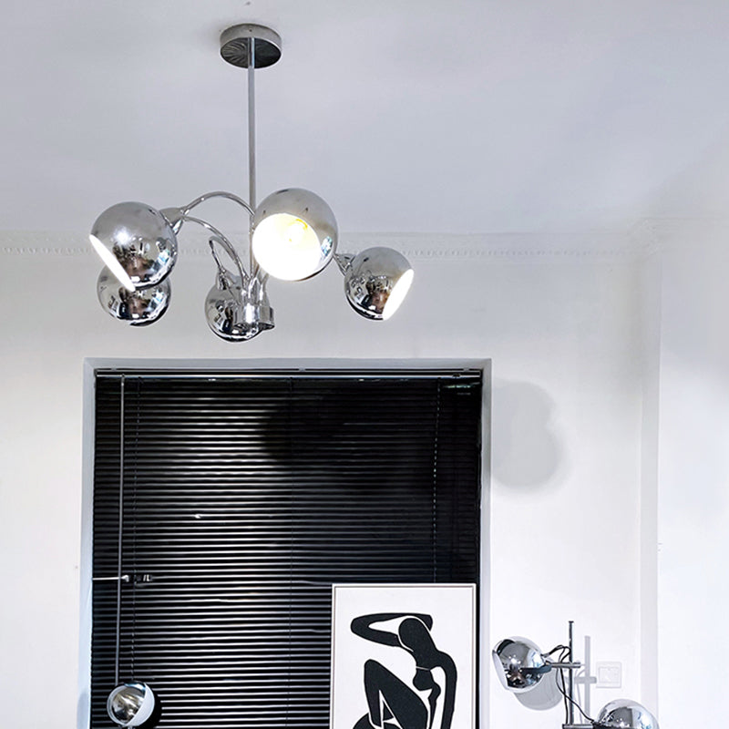 Postmodern Style Chandelier Light Metal Pendant Light in Silver for Living Room