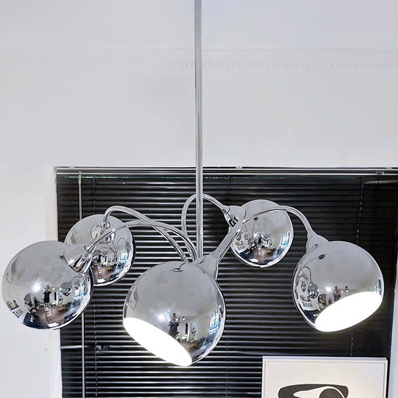 Postmodern Style Chandelier Light Metal Pendant Light in Silver for Living Room