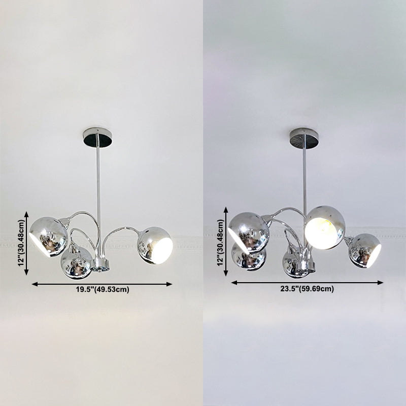 Postmodern Style Chandelier Light Metal Pendant Light in Silver for Living Room