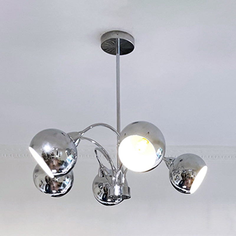 Postmodern Style Chandelier Light Metal Pendant Light in Silver for Living Room
