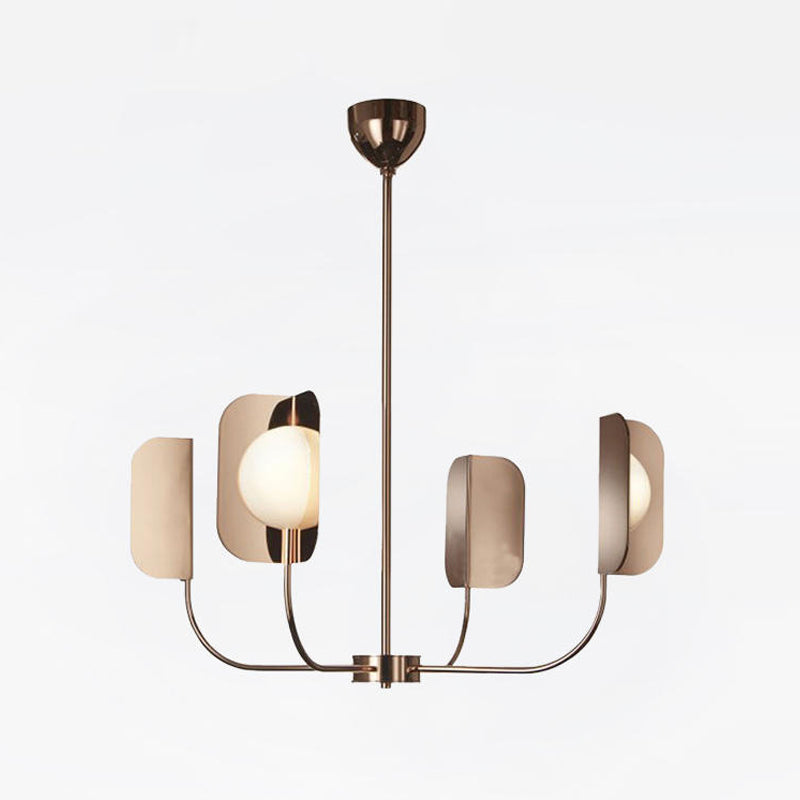 Postmodern Style Chandelier Light Metal Acrylic Pendant Light in Gold for Living Room