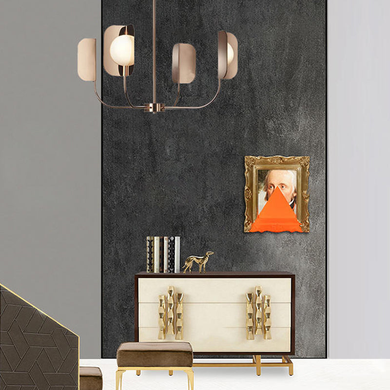 Postmodern Style Chandelier Light Metal Acrylic Pendant Light in Gold for Living Room