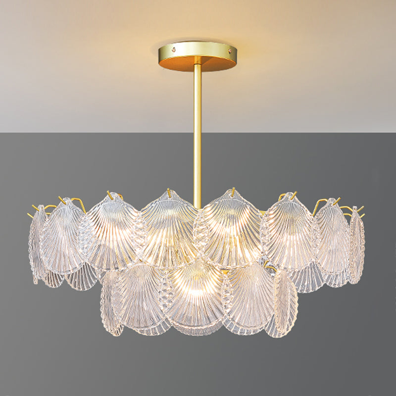 Luces colgantes de forma única luces de lámpara de vidrio de estilo moderno en oro