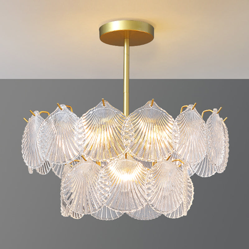 Luces colgantes de forma única luces de lámpara de vidrio de estilo moderno en oro