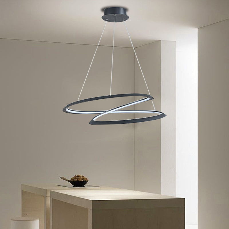 Lámpara de sombra retorcida lámpara de metal moderno 1 colgante de 1 luces