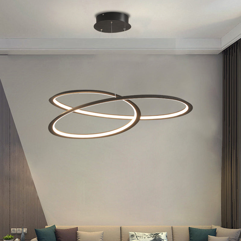 Lámpara de sombra retorcida lámpara de metal moderno 1 colgante de 1 luces