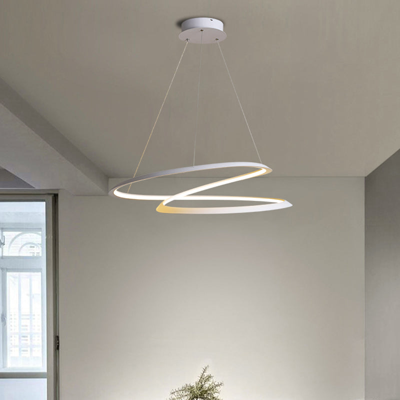 Lámpara de sombra retorcida lámpara de metal moderno 1 colgante de 1 luces