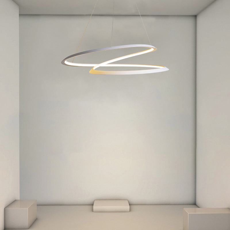 Lámpara de sombra retorcida lámpara de metal moderno 1 colgante de 1 luces