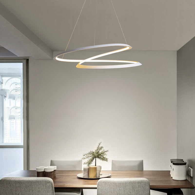 Lámpara de sombra retorcida lámpara de metal moderno 1 colgante de 1 luces