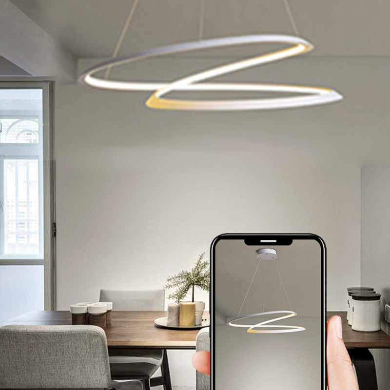 Lámpara de sombra retorcida lámpara de metal moderno 1 colgante de 1 luces