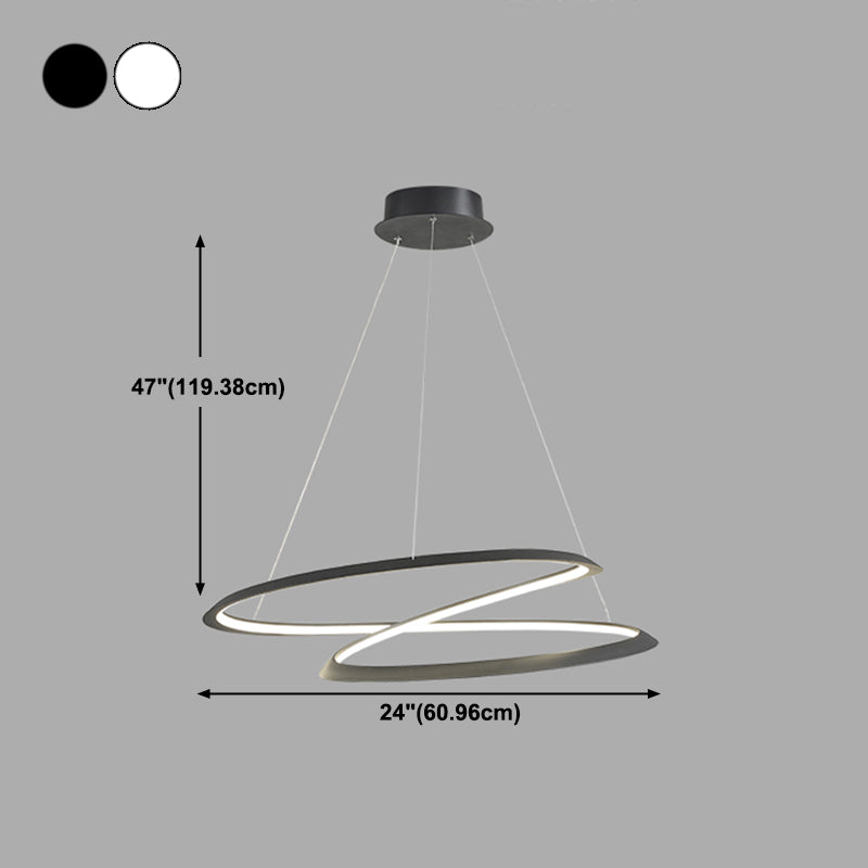 Lámpara de sombra retorcida lámpara de metal moderno 1 colgante de 1 luces