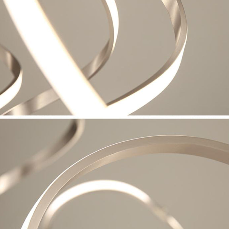 Twisted Shade Chandelier Light Modern Metal 1 Light Chandelier Lighting Fixture in Chrome