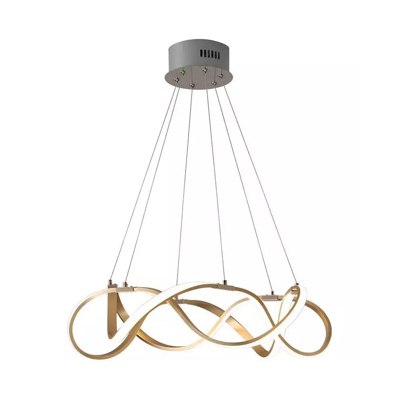 Luz de lámpara de sombra retorcida de metal moderno 1 lámpara de lámpara de lámpara de luz en oro