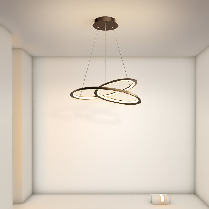 Twisted Shade Metal Chandelier Light Modern 1-Light Chandelier Lighting Fixture