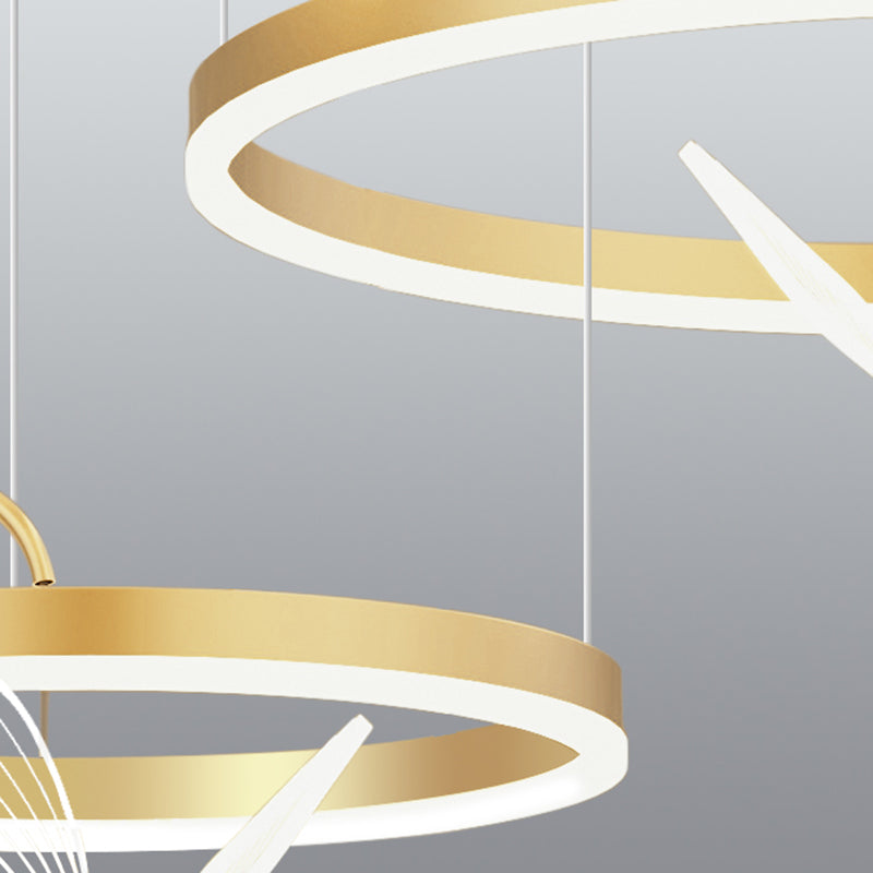 Butterfly Shape Metal Chandelier Lights Modern 3- Light Chandelier Lighting in Gold