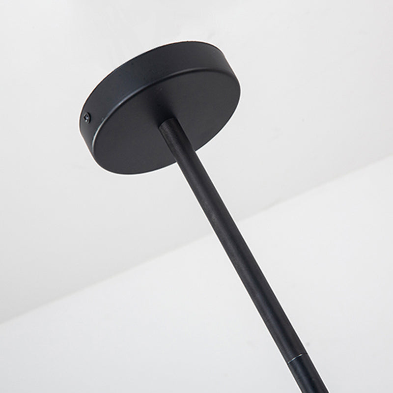 Luces de lámpara de metal de sombra de cilindro accesorios de iluminación de araña modernos en negro