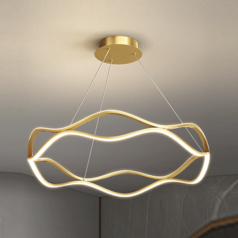 Twisting Shade Metal Chandelier Lights Modern 2- Light Chandelier Lighting Fixtures