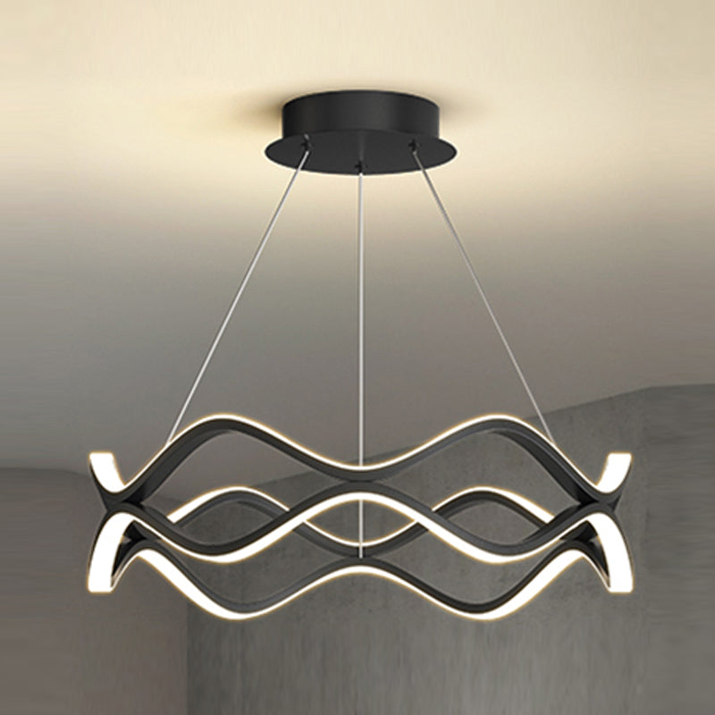 Twisting Shade Metal Chandelier Lights Modern 2- Light Chandelier Lighting Fixtures