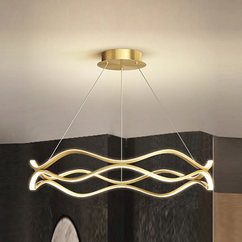 Twisting Shade Metal Chandelier Lights Modern 2- Light Chandelier Lighting Fixtures