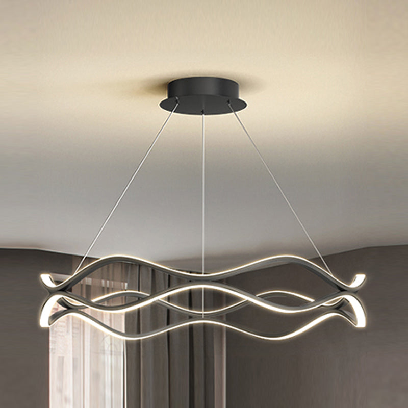 Twisting Shade Metal Chandelier Lights Modern 2- Light Chandelier Lighting Fixtures