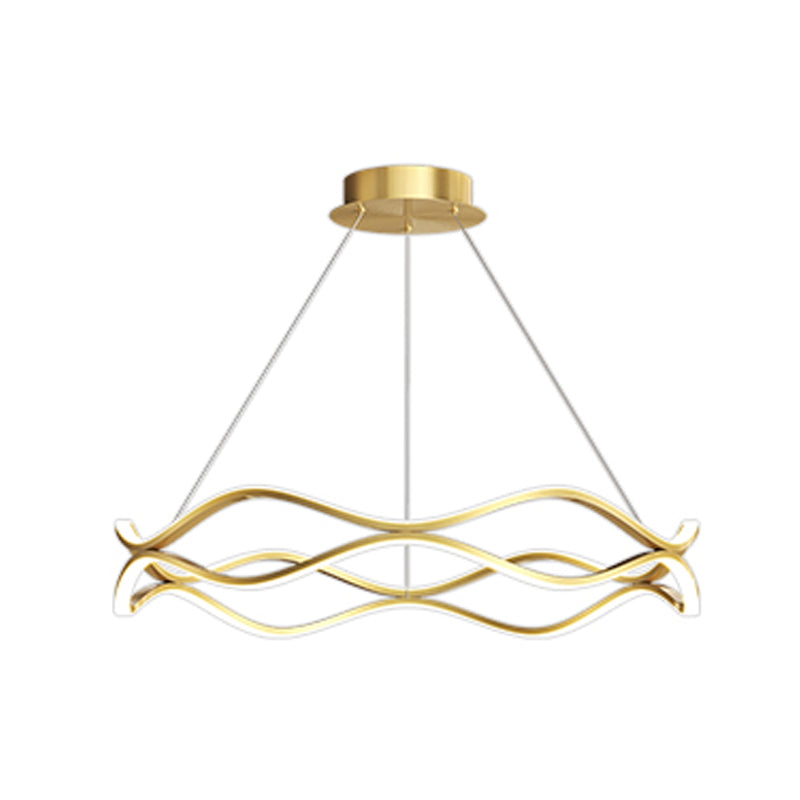 Twisting Shade Metal Chandelier Lights Modern 2- Light Chandelier Lighting Fixtures