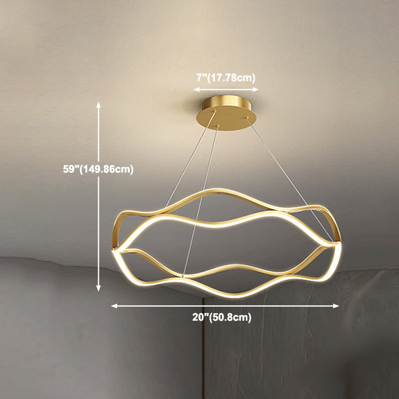 Twisting Shade Metal Chandelier Lights Modern 2- Light Chandelier Lighting Fixtures