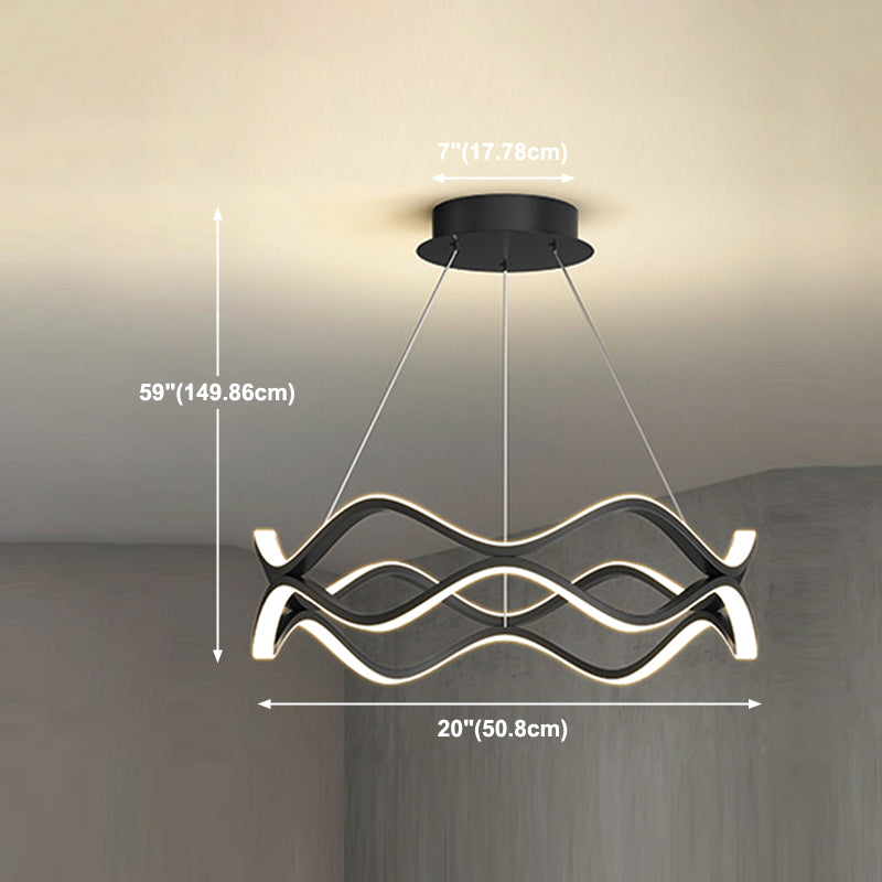 Twisting Shade Metal Chandelier Lights Modern 2- Light Chandelier Lighting Fixtures