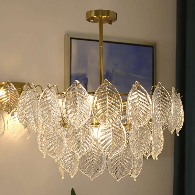 Contemporary Style Geometry Pendant Chandeliers Glass Hanging Pendant Lights in Gold
