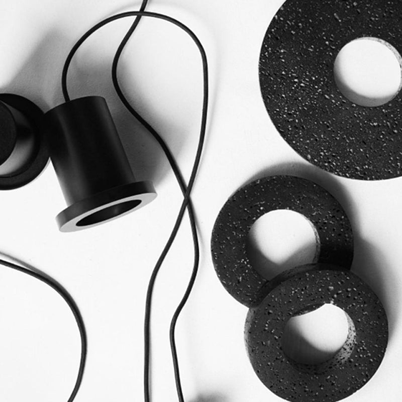 Pendentif de plafond noir moderne Éclairage du roche légère avec 1 lumière