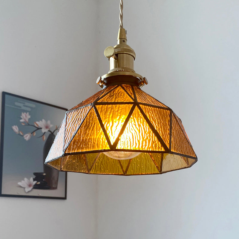 Luce a sospensione di vetro geometrica 1 illuminazione giù per il corridoio