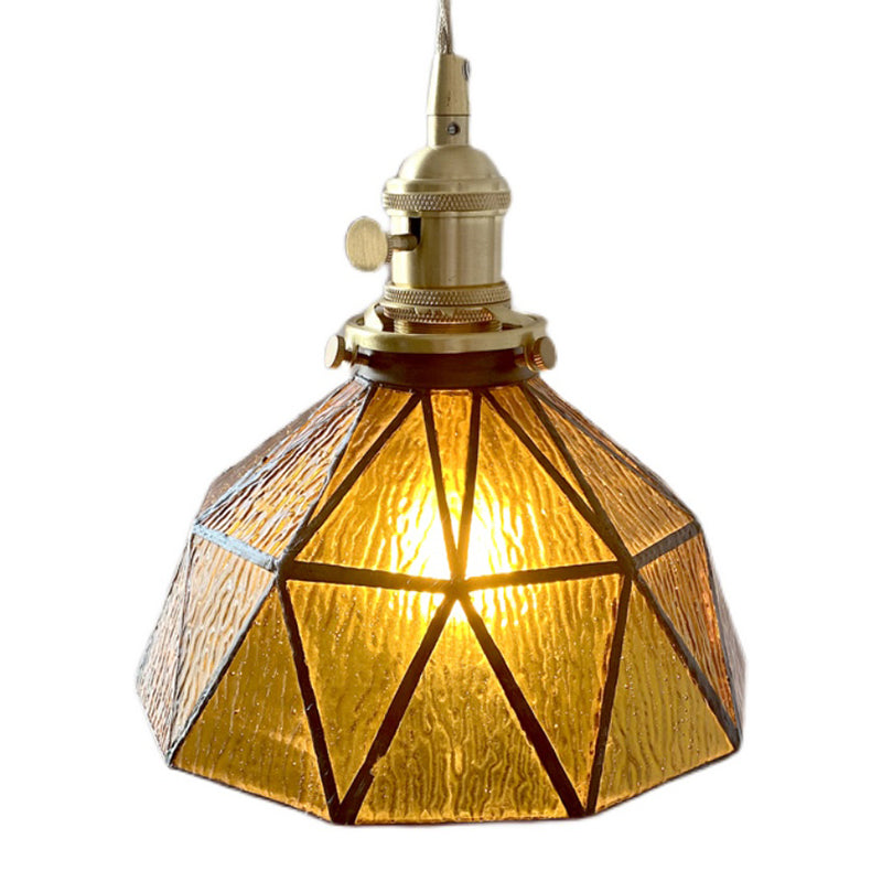 Luce a sospensione di vetro geometrica 1 illuminazione giù per il corridoio