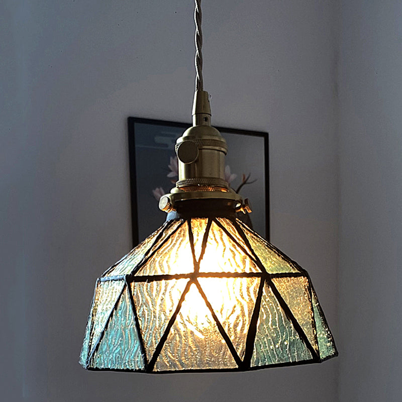 Luce a sospensione di vetro geometrica 1 illuminazione giù per il corridoio