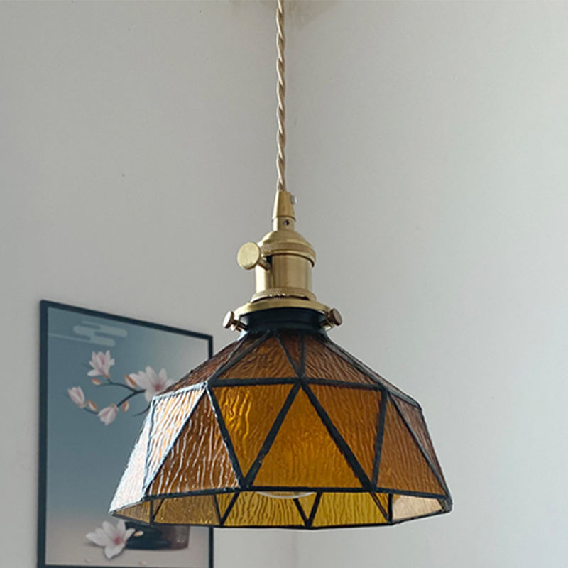 Luce a sospensione di vetro geometrica 1 illuminazione giù per il corridoio