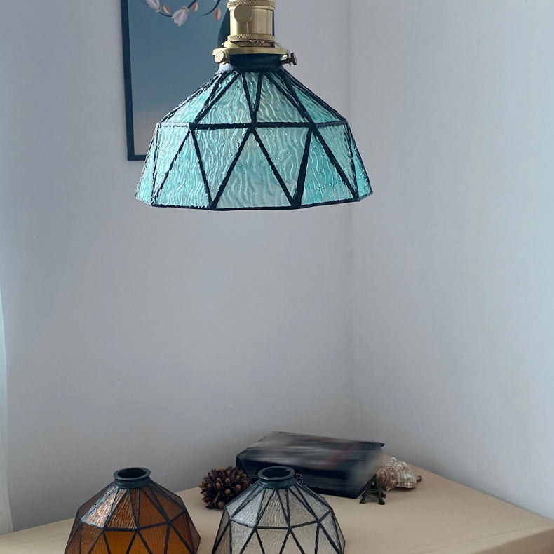 Luce a sospensione di vetro geometrica 1 illuminazione giù per il corridoio