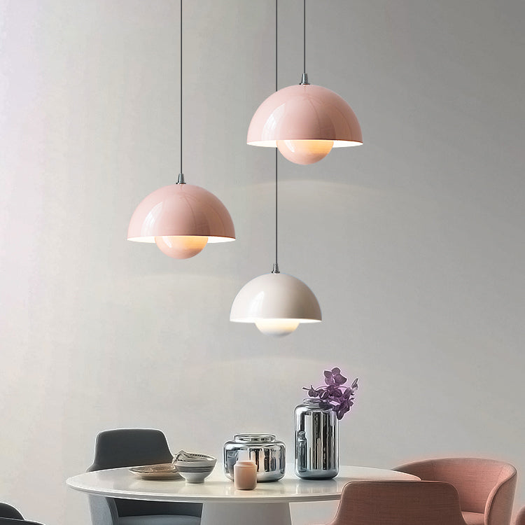 Metal Round Hanging Light Macarons nordiques 1 luminaires de suspension légère