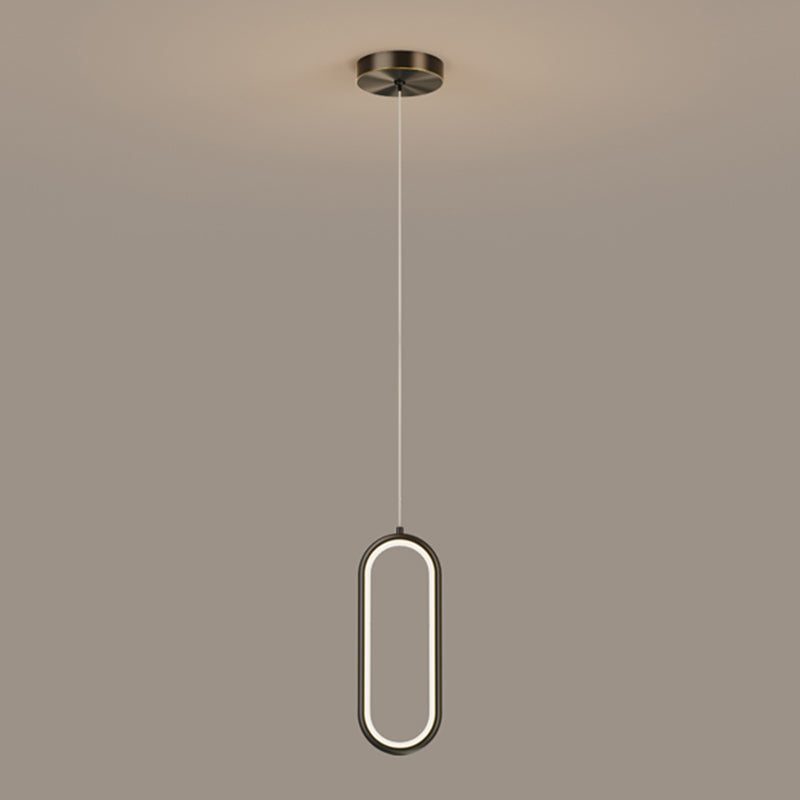 Oval Shape Metal Hanging Light Modern Style 1 Light Hanging Light Fixtures