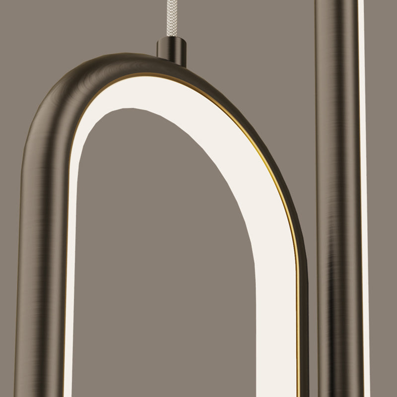 Oval Shape Metal Hanging Light Modern Style 1 Light Hanging Light Fixtures