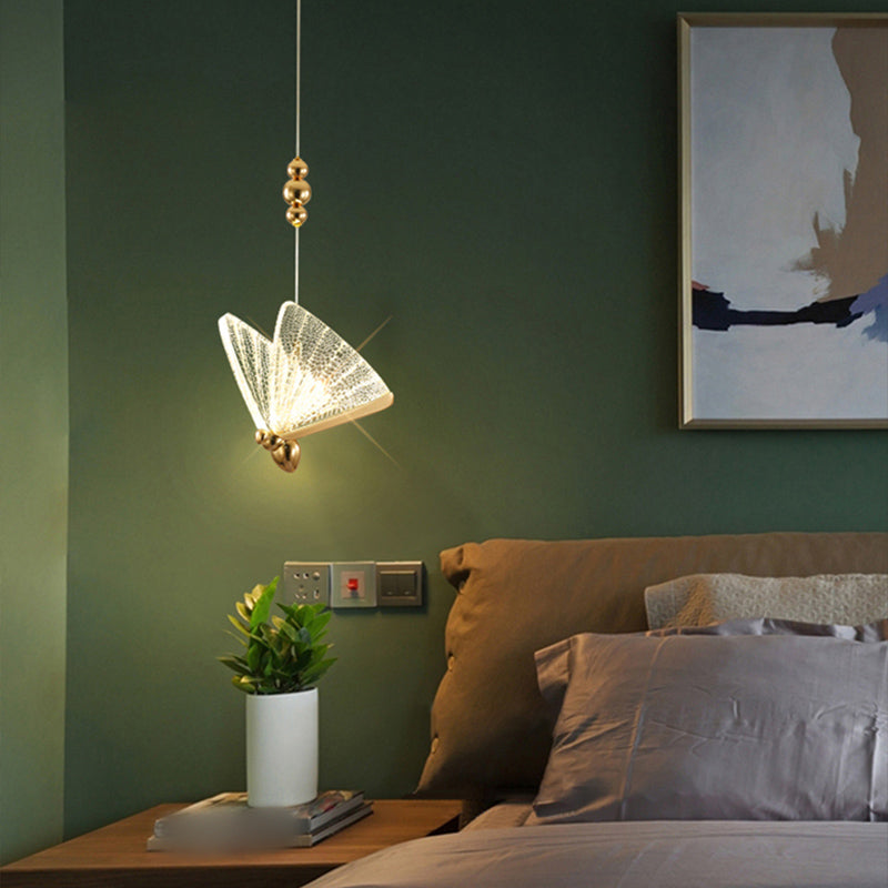 Butterfly Shape Metal Hanging Light Modern Style Multi Lights Cluster Pendant