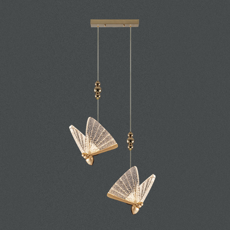 Butterfly Shape Metal Hanging Light Modern Style Multi Lights Cluster Pendant